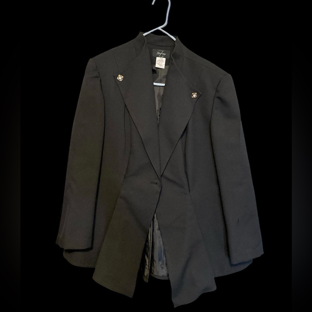 Black Blazer with Decorative Buttons PTP 23 EUC